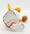 Kraft Cheesasaurus Rex USA Basketball PVC Toy Figure, colorful plastic dinosaur toy with yellow, red, and white details on a white background.