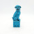 Unknown Chinese Foo Dog 4.25" Ceramic Turquoise Figurine, a turquoise ceramic figurine of a traditional Chinese Foo Dog with intricate details and a fierce expression.