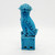 Unknown Chinese Foo Dog 4.25" Ceramic Turquoise Figurine, stylized turquoise ceramic sculpture of a traditional Chinese guardian dog.