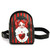 Sleepyville Critters Smiley Clown Girl Body Fanny Bag in Vinyl, black fanny pack featuring a vivid graphic of a female clown with red hair, blue eyes, and a white dress holding a red and white balloon, designed for stylish and functional use.