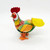 Unknown Vintage Tin Litho Rooster Windup Toy, colorful retro metal rooster with detailed feathers and yellow tail, collectible mechanical toy.