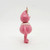 Spin Master 2008 Yo Gabba Gabba 3.75 inch Foofa PVC Toy Figure, pink cartoon character with a cone-shaped head, large eyes, and a small smile, standing on a white background.
