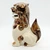 Unknown Vintage Ceramic 7.5" Chinese Guardian Lion Foo Dog Shishi Dog Figurine, detailed ceramic sculpture with intricate swirling mane and expressive face.