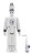 Super7 Ghost Papa Emeritus Nihil (Pro-Memoria Ver.) SDCC 2021 Exclusive Figure with damaged card, featuring a ghostly figure in white robes with skeletal face paint and a tall, elaborate hat, accompanied by a miniature saxophone accessory.