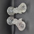 Unknown Vintage Clear Glass With Frosted Cherub Candle Stick Holders, clear glass candle holders featuring frosted cherub designs on the stems.