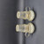 Unknown Vintage Oil Lamps Shaped Salt & Pepper Shakers, transparent glass shakers with metallic bases and handles, designed to resemble oil lamps.