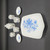 Fishel Toys Miniature China Tea Set For Two - Blue Floral, miniature porcelain tea set with blue floral design on a white plate and tiny tea cups and pots for children or collectors.