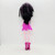 Monster High 2015 Cheerleader Draculaura Doll, loose doll with black hair and purple streaks, pink dress, and pink boots, back view.