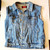 Wrangler Hero Jean Jacket Vest Three Mile Island Scooter Club (Size XL)