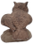Rear view of ceramic owl showing detailed brown feathered wings and tail