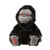 Pacific Giftware Bigfoot 7-inch Stuffed Plush that is black with grey face and paws with red eyes front view