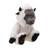 Pacific Giftware Yeti 7-inch Stuffed Plush that is white with grey face black paws, black ears and black horns with red eyes side view