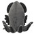 Hellion the Kraken 6-inch Plush that is grey face with green spots on head with red eyes rear view that is just grey in color