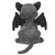 Pacific Giftware Vampire Cat 7-inch Plush that is gray with black bat wings with red eyes rear view