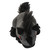 Hellion black unicorn 7-inch Plush that is gray with black mane, horn and snout with red eyes top view.
