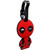 Funko Luggage Tag - Marvel Deadpool, a cartoon-style Deadpool character luggage tag with a red and black outfit and a black strap.