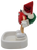 M&M's talking animated Christmas candy dish featuring the Red M&M with green sack and a red Santa hat.  The candy dish has on/off switch on the back of the sack and stands 9-inches tall.