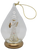 AVON 1999 Gift Collection brilliant spun glass ornament with music and light Angel.  The 5-inch ornament features a glass angel inside a glass tear drop shaped enclosure.  The angel is wearing a gold halo and holding a gold harp.