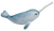 Wild Republic 12-inch long Narwhal with 5-inch long tusk. The narwhal is a species of toothed whale native to the Arctic. It is the only member of the genus Monodon and one of two living representatives of the family Monodontidae. The narwhal is a stocky cetacean with a relatively blunt snout, a large melon, and a shallow ridge in place of a dorsal fin.