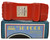 AVON 1936 Ford Oland After Shave Bottle, empty red plastic bottle with label, placed on top of vintage blue box with yellow and red text.