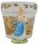 Teleflora 1997 Beatrix Potter Peter Rabbit Ceramic Planter, a decorative ceramic planter featuring a detailed 3D Peter Rabbit figurine with a blue jacket in front of a colorful floral and garden scene background.