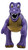 T-Rex Cafe Dexter the T-Rex Dinosaur Figure, purple and beige plastic toy dinosaur with open mouth and detailed features.