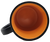 Harley-Davidson 2013 black coffee mug sold by Hallmark.  The mug features the Harley-Davidson logo on one side of the black mug and orange on the inside of the mug.  The ceramic mug is dishwasher and microwave safe.