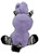 KellyToy Easter Bunny Zebra 12" Plush, image of a soft, purple plush zebra with zebra-patterned ears, tail, and hooves, facing away showing its back.