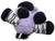KellyToy Easter Bunny Zebra 12" Plush, lavender soft stuffed animal with black and white striped arms and ears, and black nose and paws, suitable for children and Easter gift-giving.