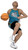 Hallmark Keepsake Ornament 1998 NBA Detroit Pistons Grant Hill, detailed figure of Grant Hill in Detroit Pistons uniform dribbling a basketball.
