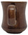 DCC Pottery Vintage DCC Bell-Shaped Brown Diner Ceramic Coffee Mug, brown glazed ceramic mug with a bell shape and side handle.