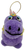 Vintage 1978 purple plush hippo ornament with yellow collar and tail.  The ornament is 4-inches long and can hang from objects.