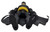 Mattel 2011 DC Comics Batman Black Outfit 6-inch Action Figure (Loose), action figure of Batman in black costume with yellow belt, lying on back with limbs spread out.