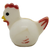 Fisher-Price Original Little People Chicken / Henrietta Hen with Hong Kong under left wing.  The chicken is white with black dot eyes / yellow beek / red wings and feathers.  This is the first type of chicken made by Fisher-Price.