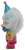 Russ Berrie No. 18317 happy birthday troll doll that stands 5-inches tall with light blue hair. The troll is wearing a half yellow / half pink clown outfit with blue collar and blue hat with pink ball.  The hat says "happy birthday".