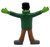 Applause Frankenstein 2.5 inch PVC Figure #55043, green Frankenstein creature with outstretched arms, black hair, brown pants, and gray shoes.