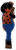 Applause 1989 Wolfman also known as a Werewolf 2.5-inch tall PVC figure #21466.  The Wolfman is wearing blue overalls, orange shirt with black spots his right arm straight up towards the sky and his left arm down by his side.
