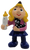 Vintage 1984 Hershkins blonde hair girl holding a bottle in right hand and black kitten with white spots in left arm.  She is wearing a blue skirt, pants and shoes with a pink sweater. The PVC figure stands 2.25" tall.  Hershkins were characters that advertised the Hershey's Food candy lines with heads that resemble Hershey's Kisses.