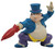 Applause 1989 DC Comics Batman The Penguin 2-inch PVC Figure, colorful collectible toy of The Penguin character from Batman, featuring a blue tuxedo, top hat, red umbrella, and smiling face.