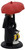 Applause 1992 DC Comics Batman The Penguin 3.5" PVC Figure, side view of a Batman figure with a large red umbrella and a penguin toy at its feet.