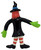 Applause Witch 2.75" PVC Figure #55043, colorful witch figurine with a black hat, red shirt, striped red and white socks, and bright green hands.