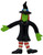Applause Witch 2.75 inch PVC Figure, colorful witch character with green face, black dress, striped red and white socks, black shoes, and a traditional black pointed hat with a blue buckle.
