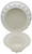 Tupperware Vintage Tupperware Jel-Ring Mold 3-Piece Speckled White, ceramic baking mold with textured speckled white exterior and plain white interior.