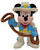 Applause Disney Mickey Mouse as Cowboy 2.25-inch PVC Figure, depicting Mickey Mouse dressed as a cowboy with a hat, bandana, and holding a lasso.