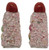 Unknown Vintage 60's Florida Pink Seashell Encrusted Salt & Pepper Shakers, pink seashell decorated salt and pepper shakers with red tops and floral accents.