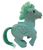 Vintage Hasbro 1983 G1 My Little Pony Medley.  Medley is a blue green pegasus with blue green hair and music notes on body. Medley was made in Hong Kong and has one hoof in the air.