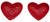 M&M'S Heart Shaped Plastic Candy Container, red heart-shaped plastic container with embossed face design on the inner surface.