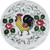 UCAGCO Vintage UCAGCO PY Dinnerware Rooster and Roses Deviled Egg Plate Made in Japan, colorful ceramic plate featuring a rooster surrounded by pink roses and green leaves.