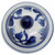 Unknown Blue and White Porcelain Ginger Jar With Chinoiserie Floral Design, top view of the decorative ceramic jar with blue floral patterns on white background.