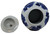 Unknown Blue and White Porcelain Ginger Jar With Chinoiserie Floral Design, round ginger jar with blue floral pattern on white background and a separate lid.